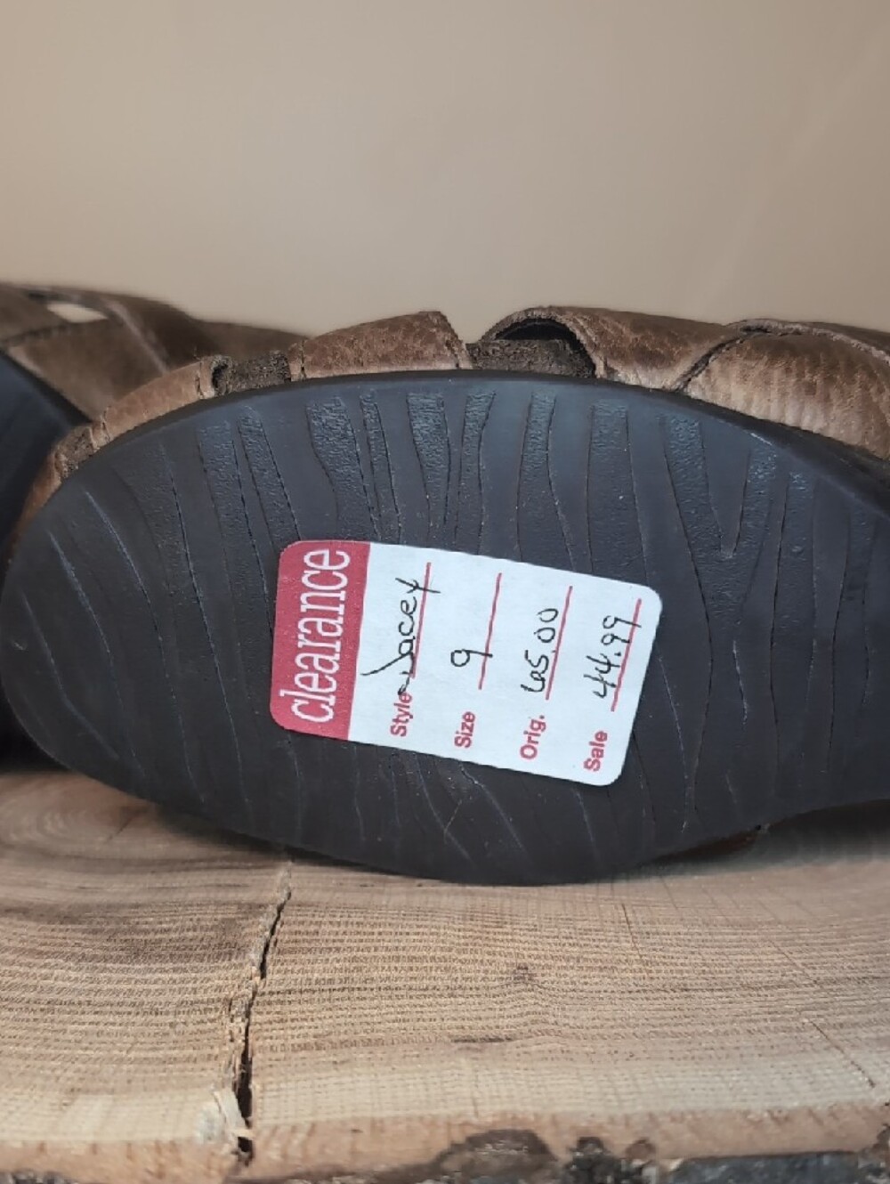 NWT Baretraps Brown Leather Dacey Huarache Sandal Womens Wedge 9 - Picture 10 of 15